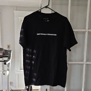 Classic Black Short Sleeve Tee with Bold White Text